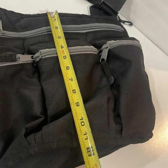 Diaperdude Black Diaper Bag Messenger Crossbody Bag maternity - Picture 9 of 15
